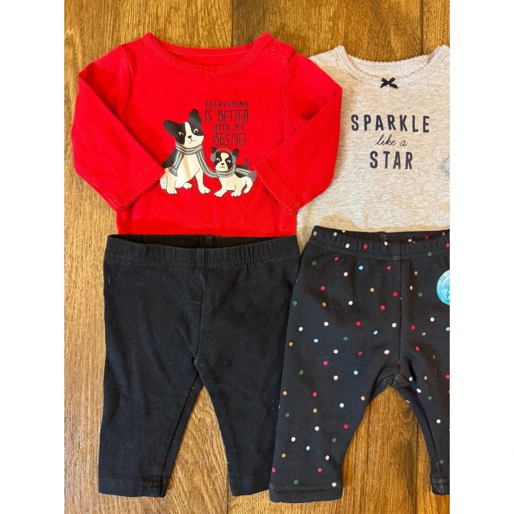 Baby Girl 3 Months Outfits Pants Shirts Bodysuits Long Sleeve Clothes Lot Bestie - Picture 2 of 15